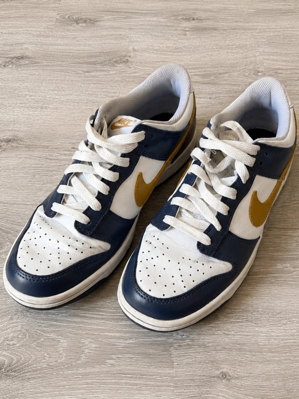 Nike Dunk Low Midnight Navy Gold FB9109-111 Youth 7Y Womens 8.5